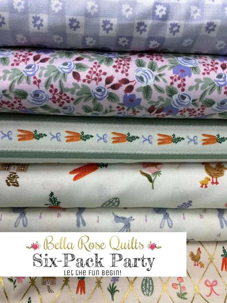 Six-Pack Party Bundles six half-yard fabric cuts for quilt making
