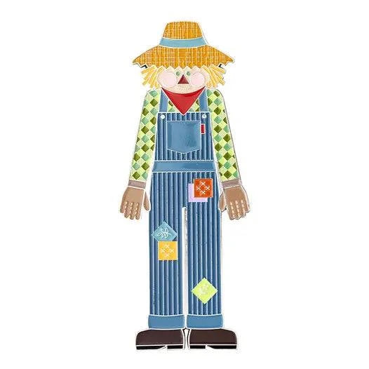 Scarecrow Enamel Needleminder by Lori Holt with colorful patchwork and straw hat design