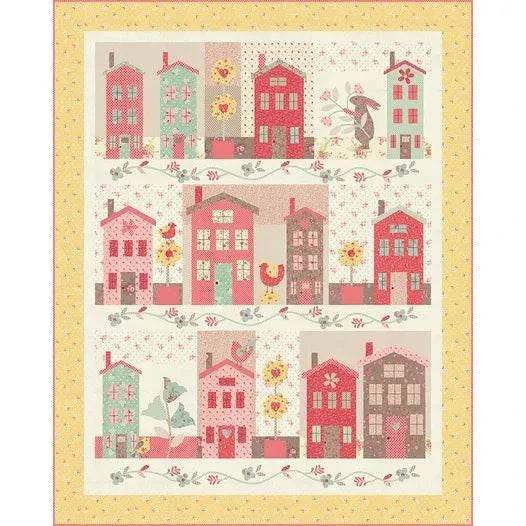 Sunshine Lane Quilt Kit featuring Lyda Rose fabric and applique design by Anne Sutton for Moda Fabrics