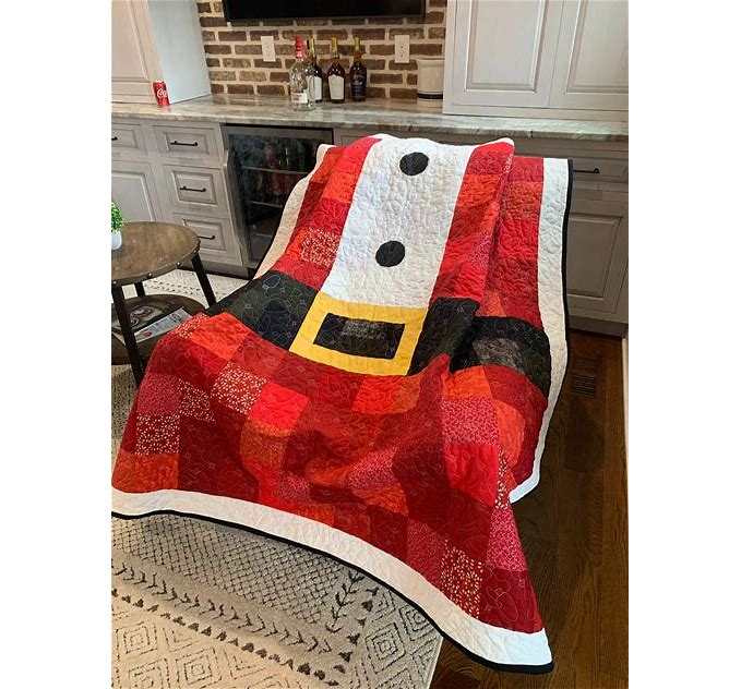 Santa's Coat Quilt Kit fabric pieces for 65x65 inch quilt top and binding