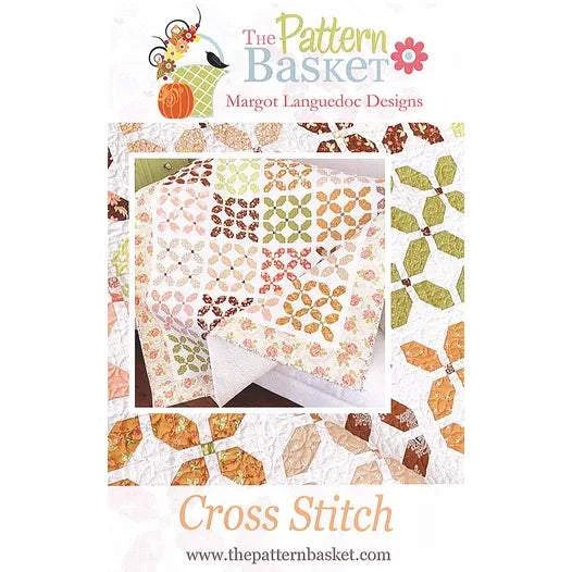 Cross Stitch Quilt Pattern by Margot Languedoc showing floral and geometric quilt design 63x73.5 inches