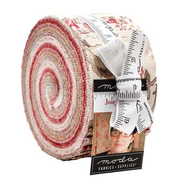 Joie De Vivre Jelly Roll pre-cut fabric strips with coordinating floral designs by Moda