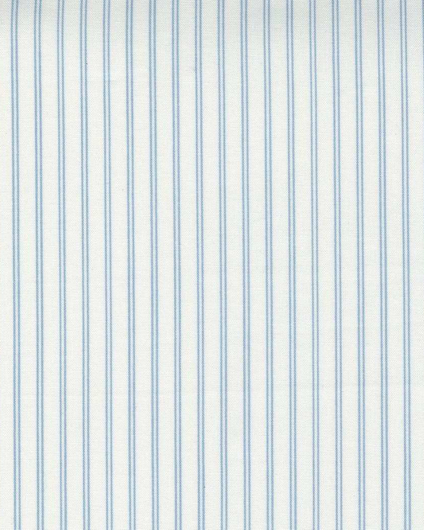 Nantucket Summer cream fabric with thin blue stripes by Camille Rosekelly for Moda