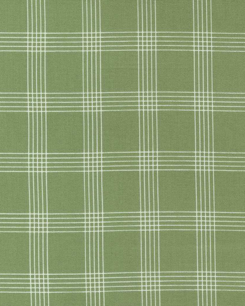 Nantucket Summer green grass plaid check fabric by Camille Rosekelly for Moda