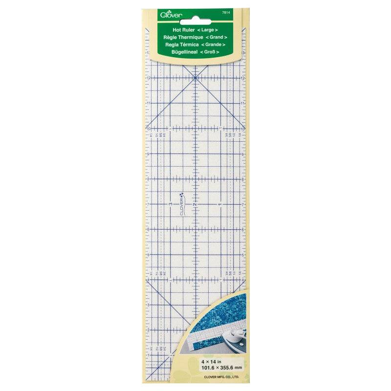 Hot Hemmer Ruler 4x14 inch heat resistant measuring tool with non-slip surface for precise fabric folding and pressing
