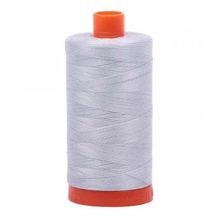Aurifil 50wt Cotton Thread spool in Dove color for quilting and sewing projects