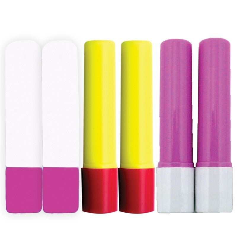Sewline water soluble glue refill 6 pack in blue pink and yellow colors for fabric sewing