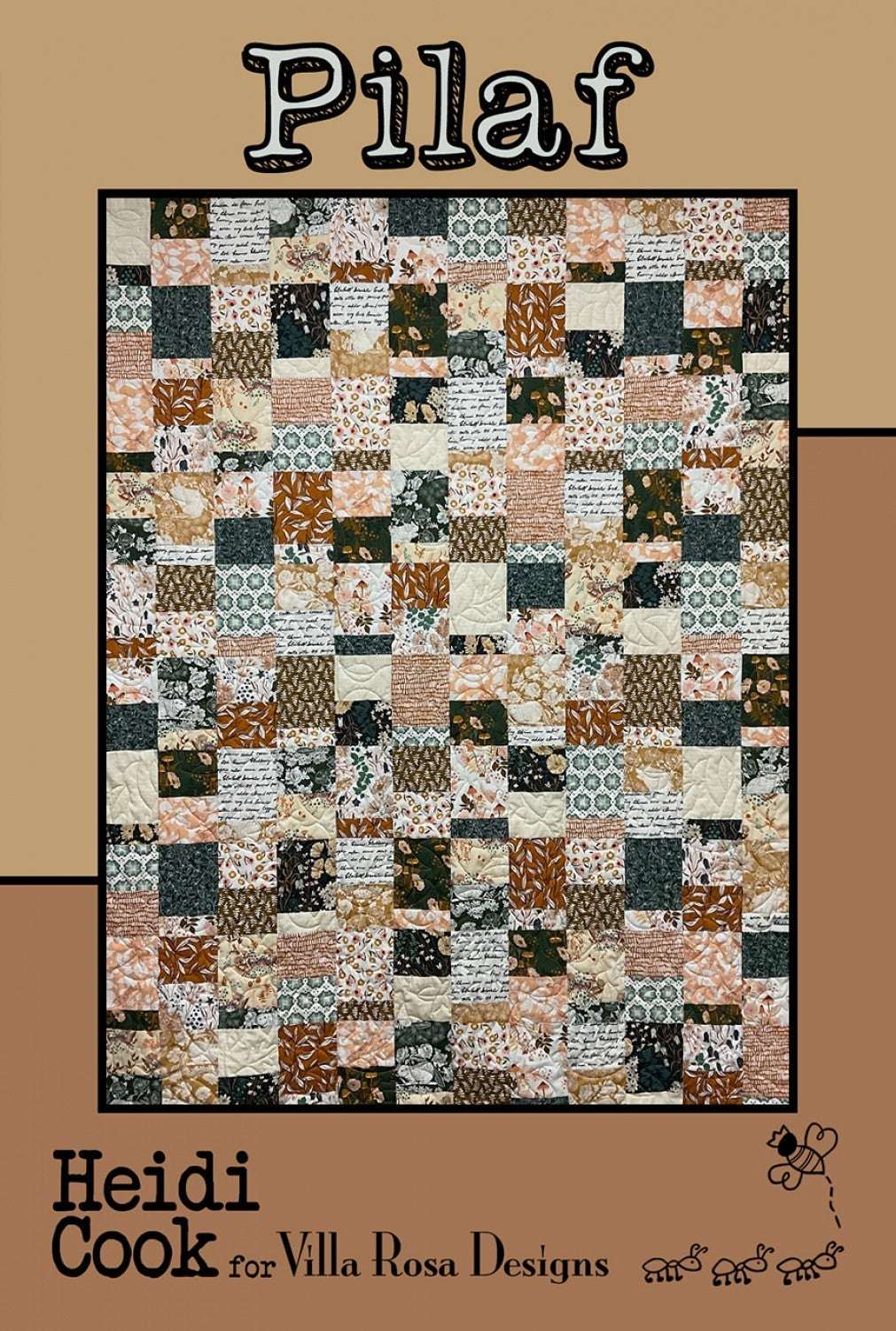 Pilaf by Villa Rosa Designs quilt pattern card featuring a fat-quarter friendly 54x70 quilt design