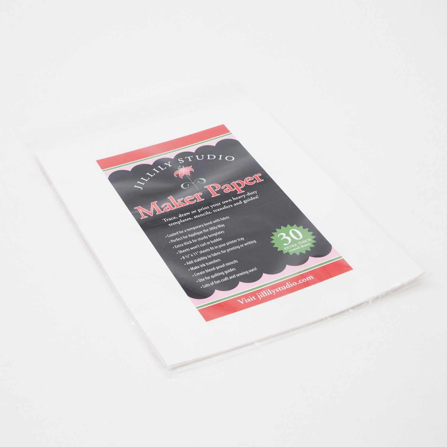 Applique Maker Paper from Jillily Studio, 30 heavy coated sheets, 8.5x11 inches, for making applique templates and stencils