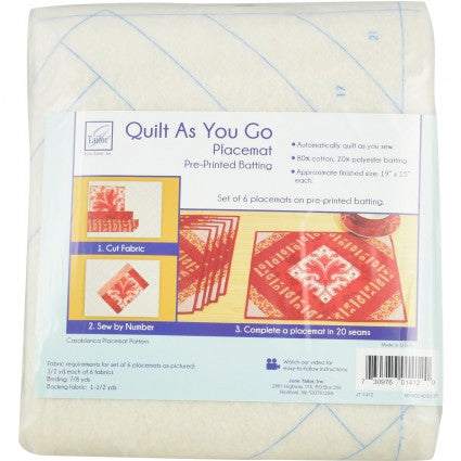 Casablanca Placemats Sewing Kit with pre-printed stabilizer for six 15x19 inch placemats by June Tailor