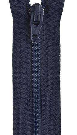 10" 1-Way Separating Zipper in navy color close-up view