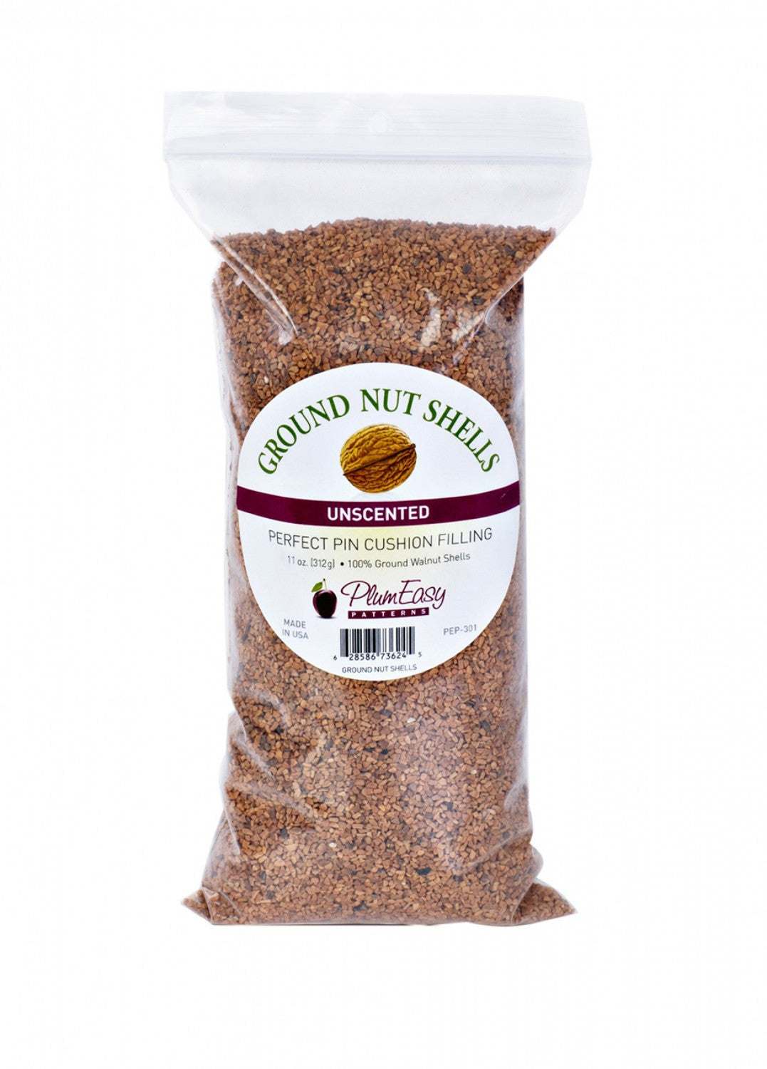 11oz bag of unscented ground walnut shells for pin cushion filling and craft use