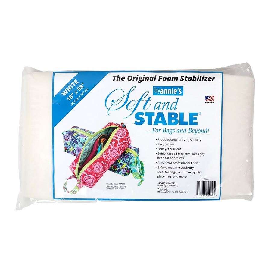 ByAnnie Soft and Stable white foam stabilizer 18x58 inches for bags and sewing projects