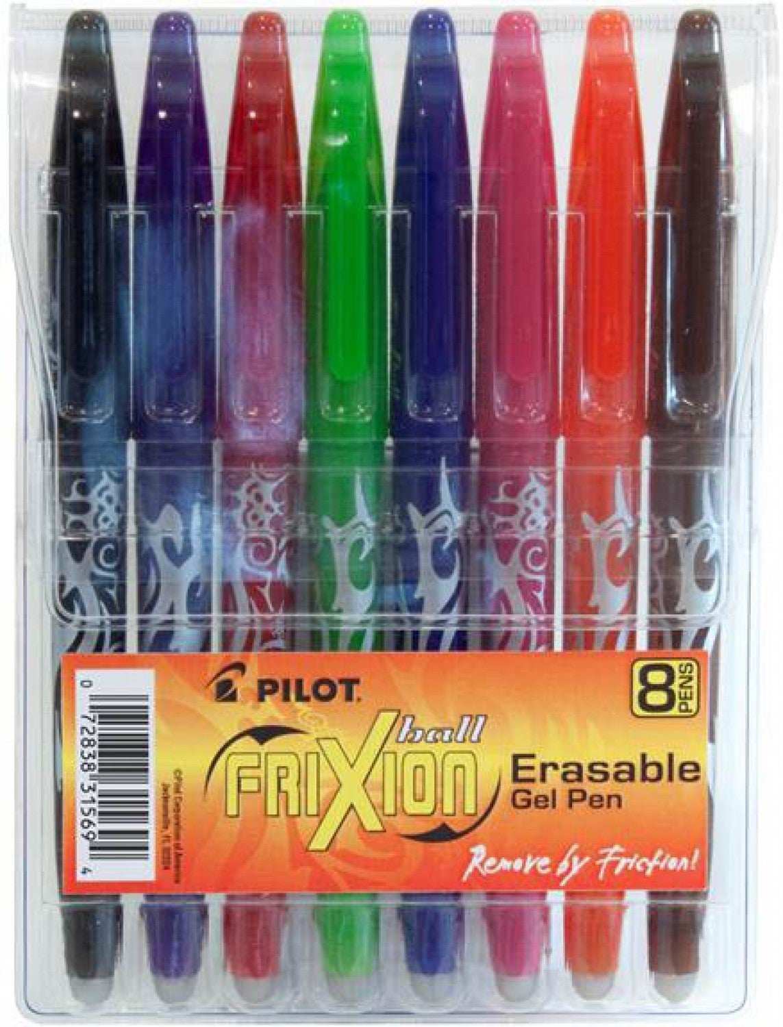 Frixion Ball Pen assortment 8-pack fine point 0.7mm erasable gel ink pens in multiple colors