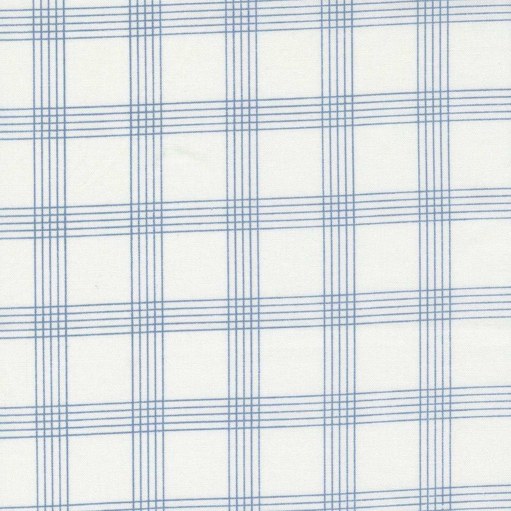 Nantucket Summer Cream blue plaid check fabric by Camille Rosekelly for Moda