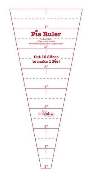 Sew Simple Shapes Pie Ruler 8-inch slicing tool by Lori Holt for cutting 16 pie slices