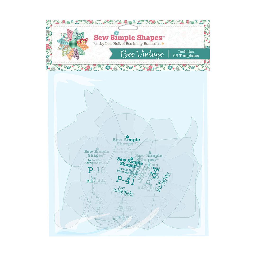 Bee Vintage Sew Simple Shapes applique templates by Lori Holt with 65 sturdy plastic designs for fussy cutting