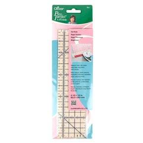 Clover Hot Ruler heat resistant sewing ruler for measuring, folding, and pressing hems with non-slip surface, 2.5 by 10 inches
