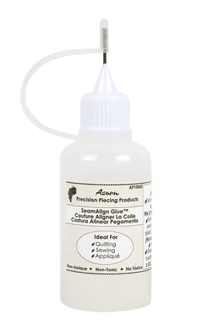 Acorn Seam Align Glue 1oz precision quilting and sewing adhesive bottle with fine applicator tip