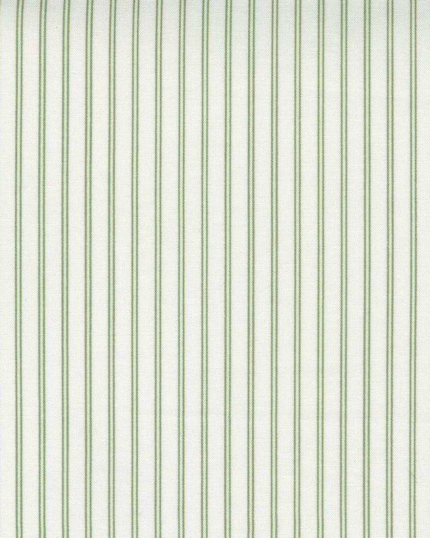 Nantucket Summer cream fabric with green grass stripes by Camille Rosekelly for Moda