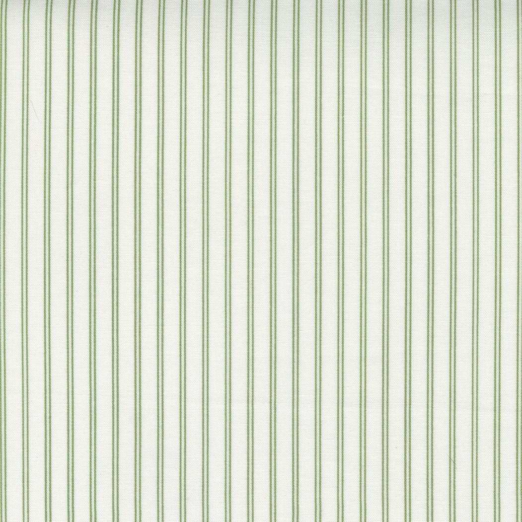 Nantucket Summer cream fabric with green grass stripes by Camille Rosekelly for Moda