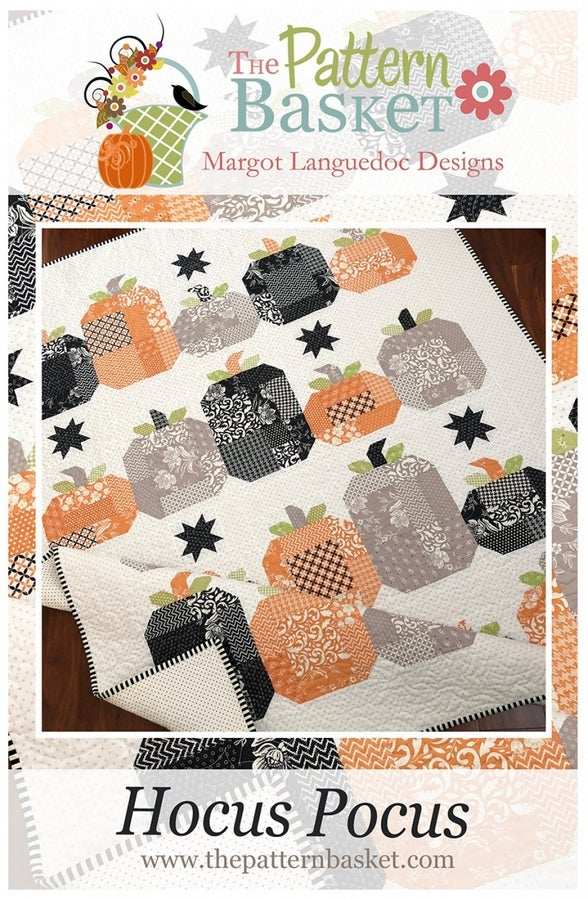 PATTERN Hocus Pocus quilt pattern featuring festive fall pumpkins by The Pattern Basket