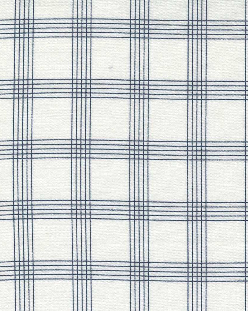 Nantucket Summer cream navy plaid check fabric by Camille Rosekelly for Moda