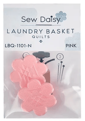 Laundry Basket Quilts pink Sew Daisy snap-on needle holders for Aurifil stash storage