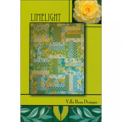 Limelight Quilt Pattern by Villa Rose Designs with green and yellow floral patchwork design