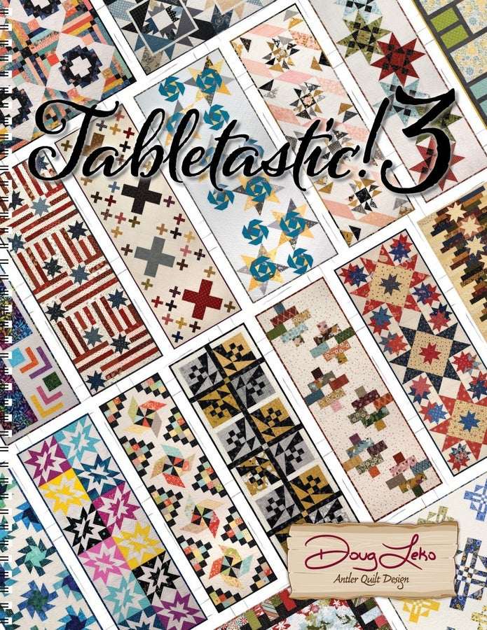 Tabletastic 3 quilt book cover with colorful table runner and topper patterns in two colorways