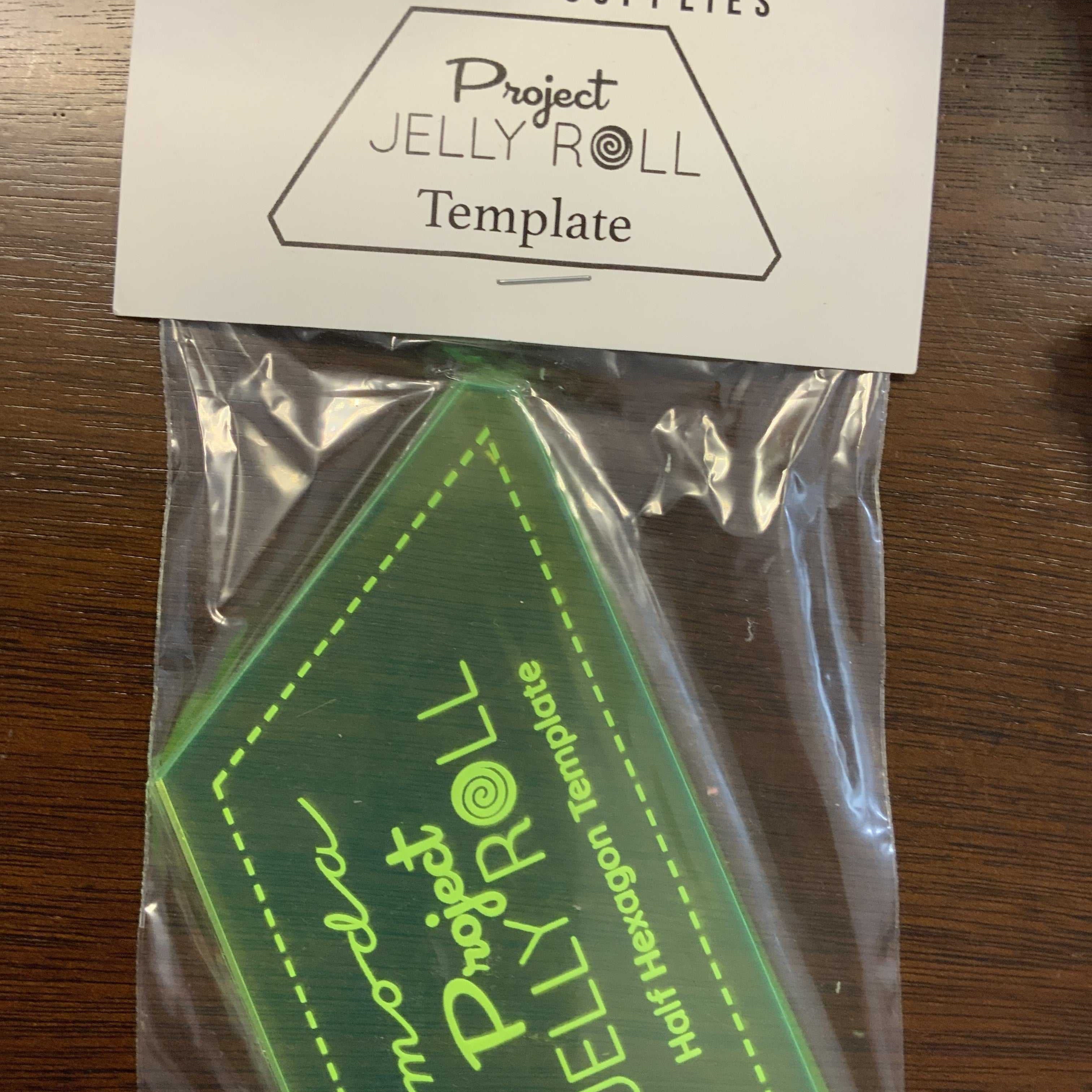 Moda Project Jelly Roll Half Hexi Template green acrylic quilting tool for 2.5 inch strips