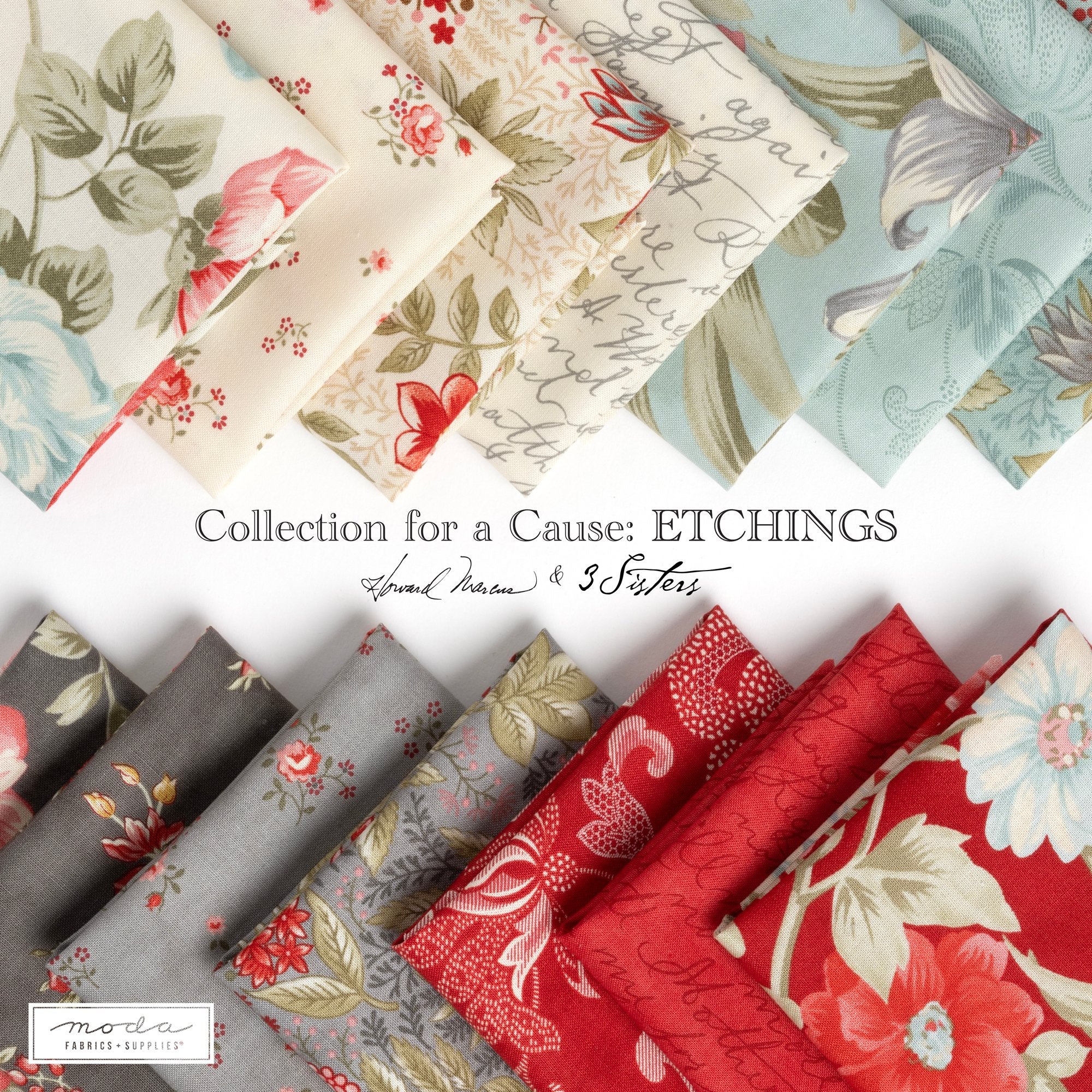 Etchings by Howard Marcus Dunn & 3 Sisters for Moda Fabrics