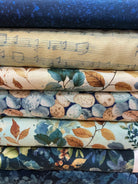 Six-Pack Party Worldly fabric bundle with seven coordinating 20-inch quilting fabric cuts