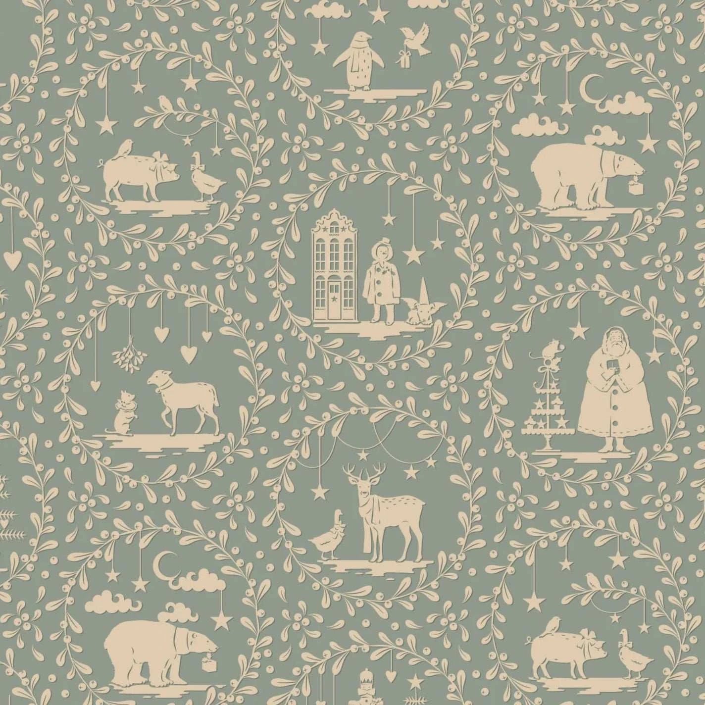 Merry Little Christmas Paperscenes Duckegg by TILDA Nordic vintage holiday design