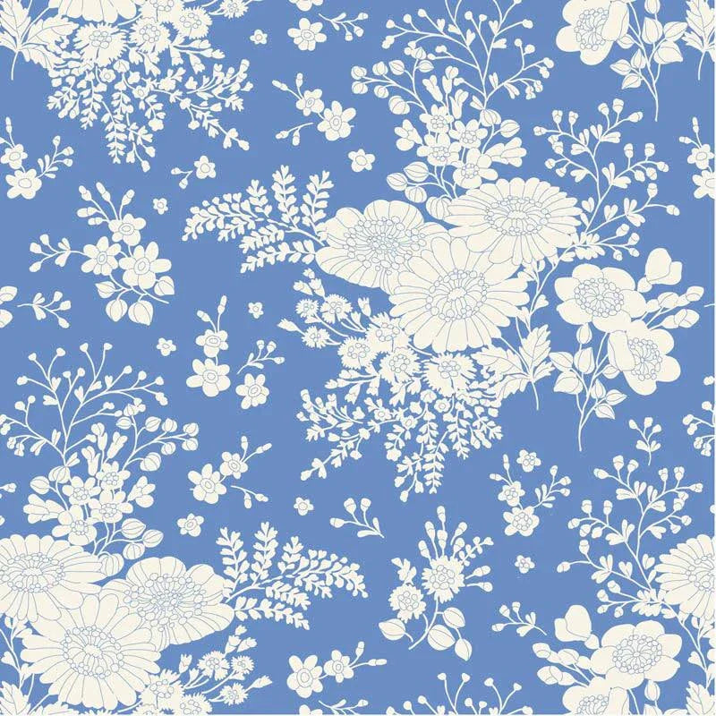 Something Blue Isolde Cornflower Cream fabric by TILDA with floral pattern