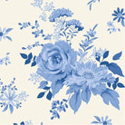 Close-up of Something Blue Wildgarden Blue Cream fabric by TILDA, sold in half-yard increments