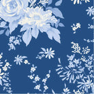 Something Blue Wildgarden Floral Night fabric by TILDA in blue and white floral pattern