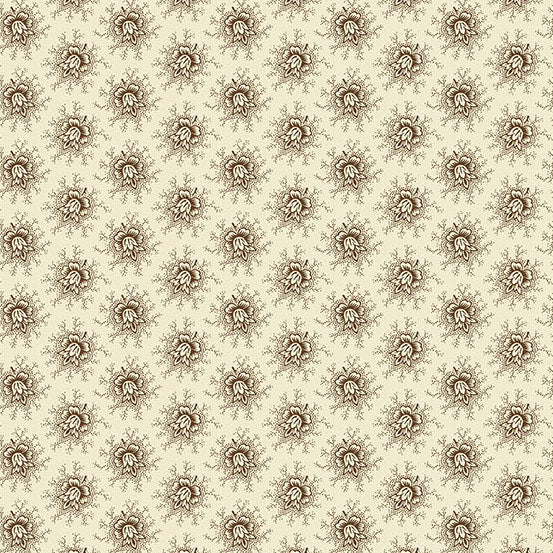 Hazelmont Farm Shirtings fabric by Max and Louise featuring animal-inspired designs in rose chocolate tones sold by the half yard
