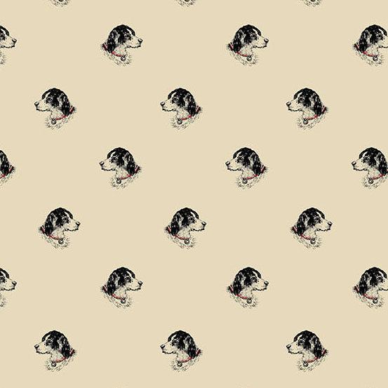 Hazelmont Farm Shirtings fabric by Max and Louise featuring traditional animal-inspired design in Roy Black color sold by half-yard increments