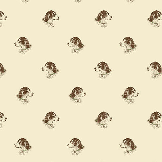 Hazelmont Farm Shirtings Max and Louise Roy Chocolate fabric with animal prints sold by half yard