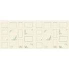 Special Delivery quilt panel with vintage florals and postal motifs in blues and creams
