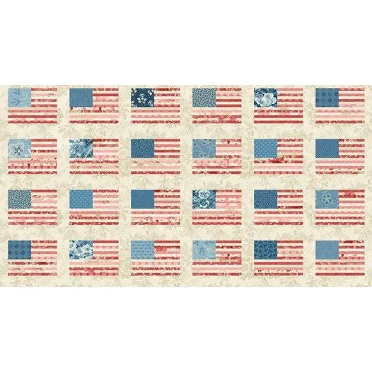 Stars and Stripes Multi patriotic fabric by Edyta Sitar 108 inch wide back