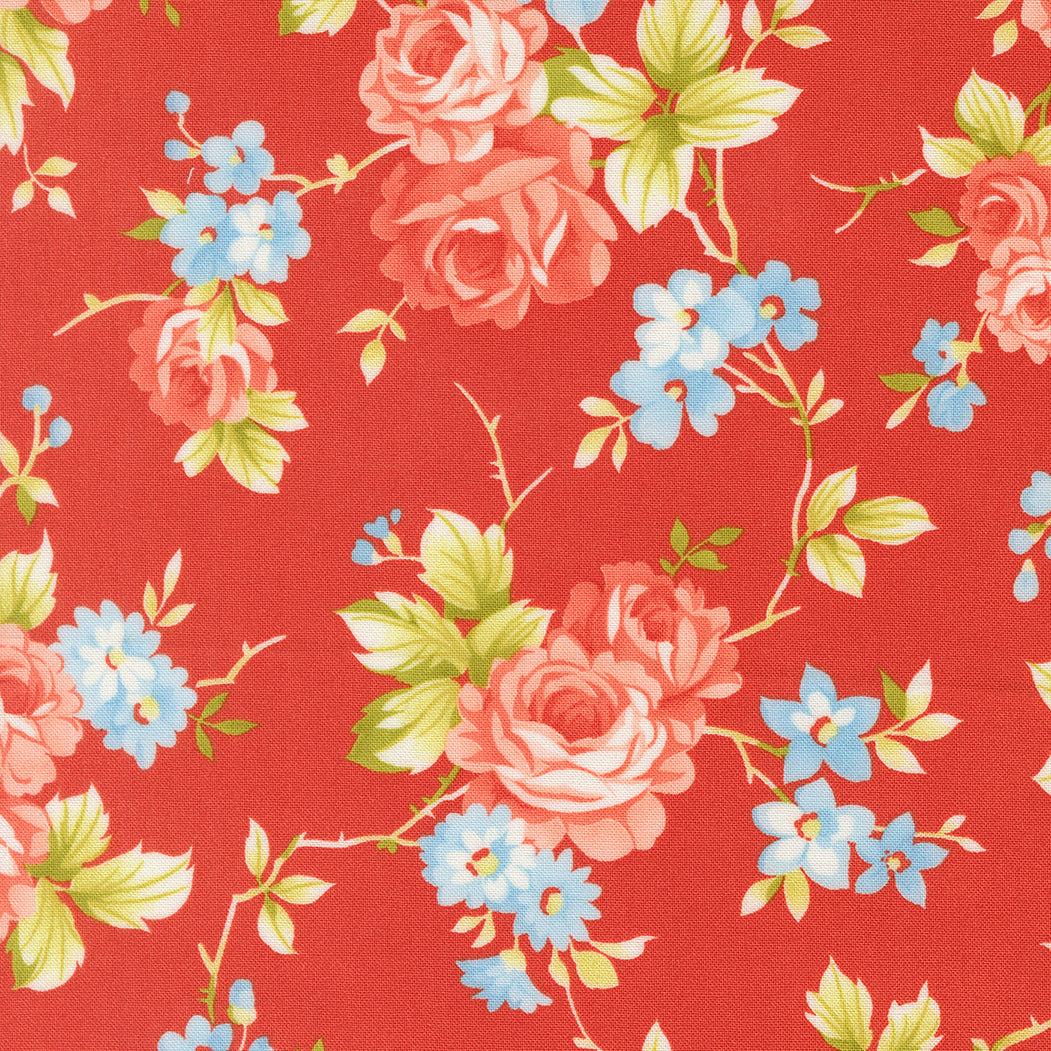 Rosie 108 inch wideback strawberry floral fabric by Joanna Figueroa for Moda Fabrics