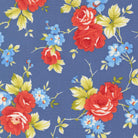 Rosie 108" Wideback Denim Jeans floral fabric by Joanna Figueroa for quilting and sewing projects