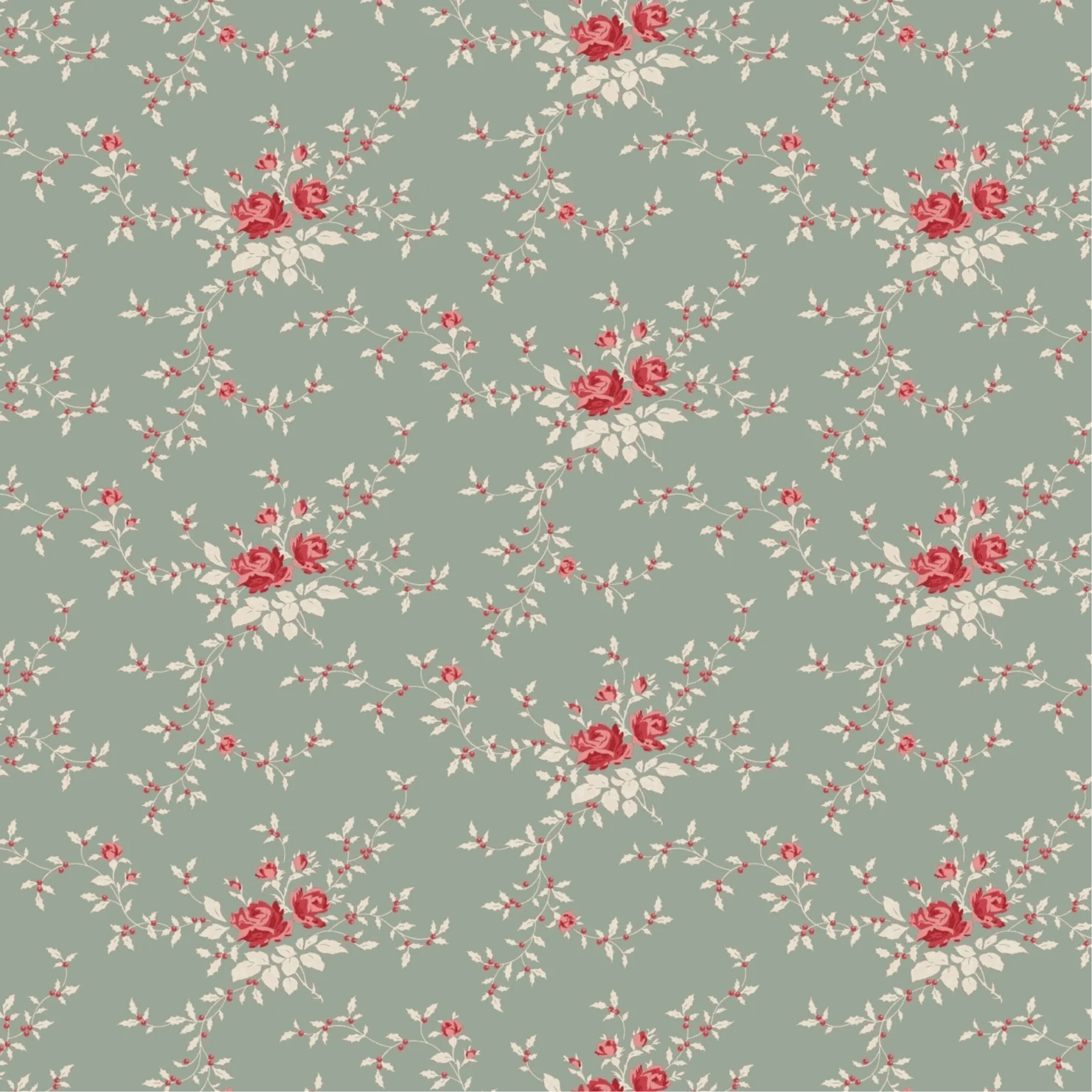 Merry Little Christmas Eve & Noel Blender fabric in duckegg blue by TILDA