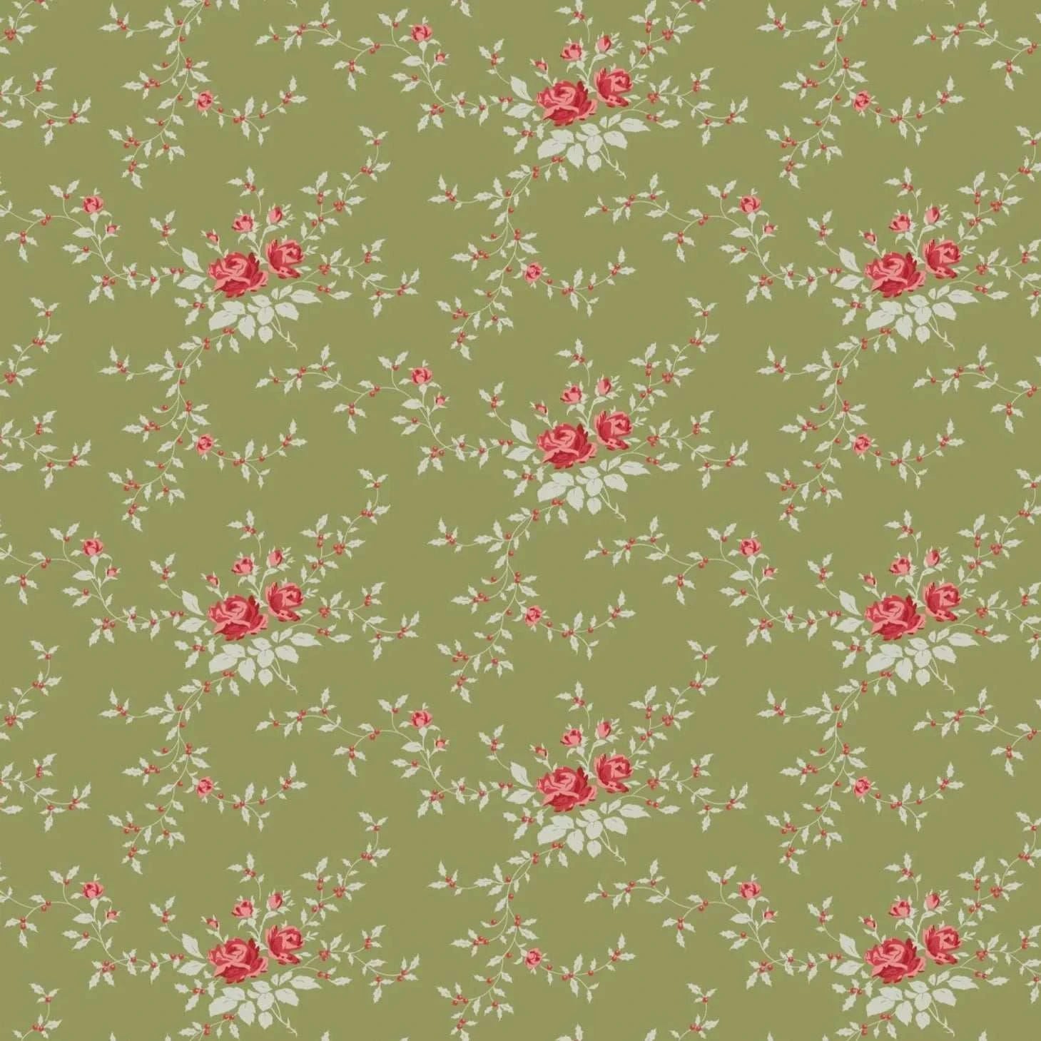 Merry Little Christmas Eve & Noel Blender Noel Moss fabric by TILDA with Nordic vintage Christmas design