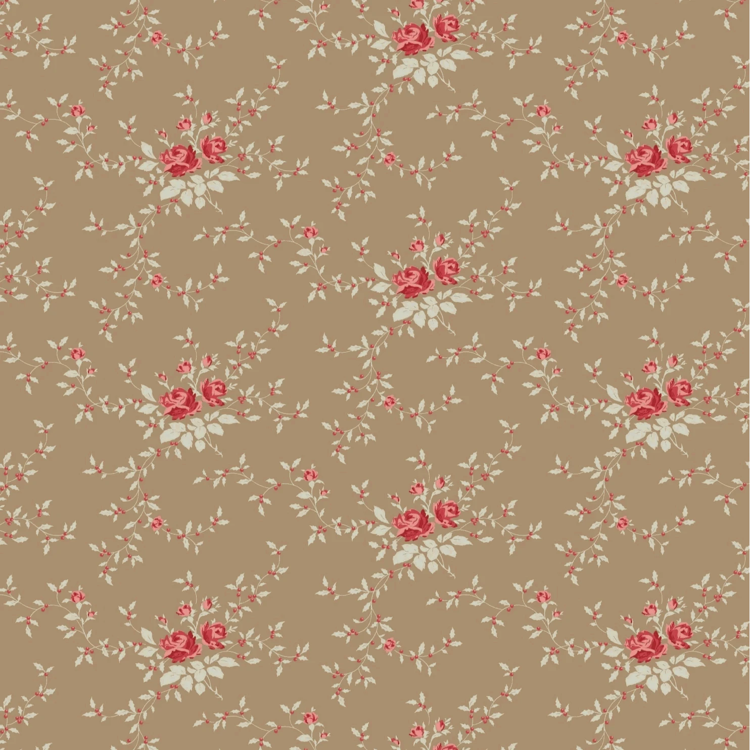 Merry Little Christmas Eve & Noel Blender fabric in taupe by TILDA with vintage Nordic design