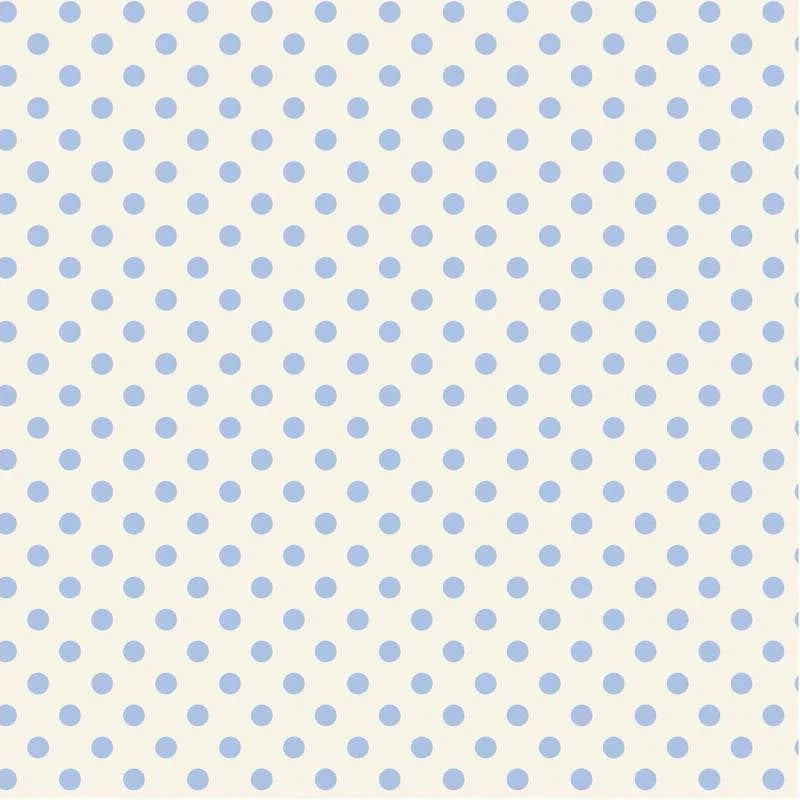 Something Blue Blenders Dorothy Dots Sky fabric by TILDA in blue and white polka dot pattern