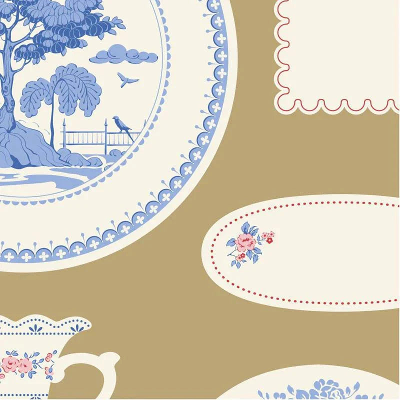 TILDA Something Blue Blenders Labels & Ornaments Ochre fabric half yard pre-order