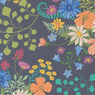 Cannon Beach Misty Meadow Dusk fabric by Crystal Manning featuring hand-drawn florals and coastal-inspired colors